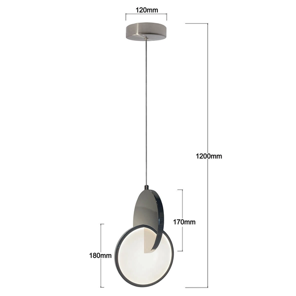 Zwisająca lampa Circlo LP-1311/1P CH LED 8W 3000-6000K monety chrom biała