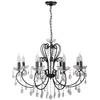 Lampa wisząca AURORA 38-73747 pałacowa glamour crystal czarny przezroczysty