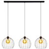 Loftowa lampa wisząca COOP 188419304 druciany zwis czarny drewno