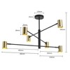 Złoty żyrandol lampa SNOW LP-731/6P GD Light Prestige salonowy metal tuba sticks