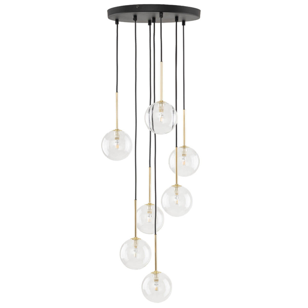 Zwisowa lampa Nilos 5362 kaskada balls bombki przezroczysta złota