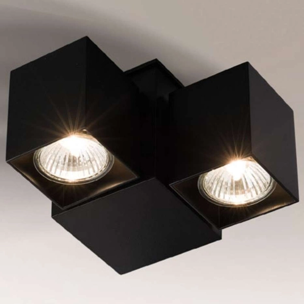 Natynkowa LAMPA sufitowa BIZEN 2211 Shilo metalowa OPRAWA reflektorowa kostki czarne