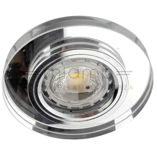 Wpust LAMPA sufitowa VIDI ROUND 11G-S/CH + OP040 INQ okrągła OPRAWA podtynkowa OCZKO szklane do zabudowy chrom