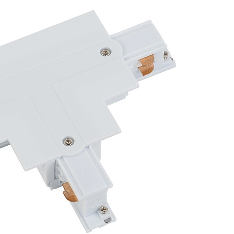 T-ŁĄCZNIK szynoprzewodu uziemienie wewnętrzne - lewe 8238 Nowodvorski do 3-fazowej szyny podtynkowej 230V biały