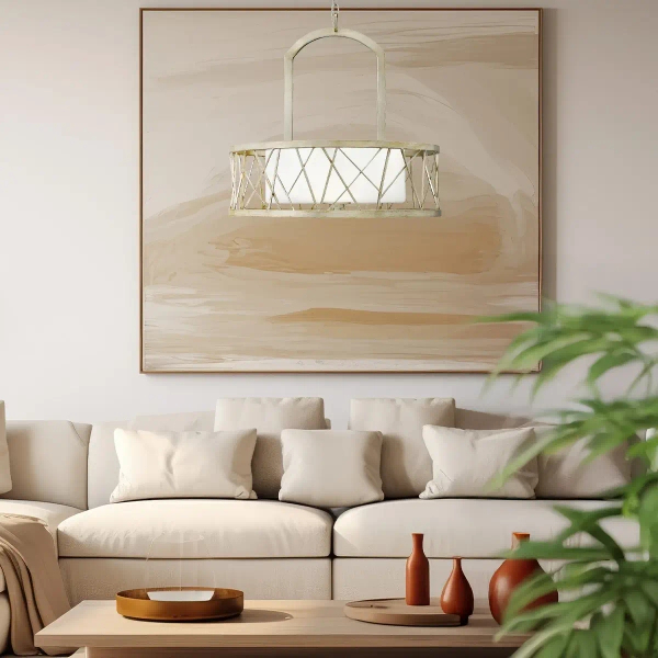 Industrialna LAMPA wisząca HK-NEST-P-B-SL Elstead HINKLEY metalowa OPRAWA zwis na łańcuchu retro srebrny przezroczysty