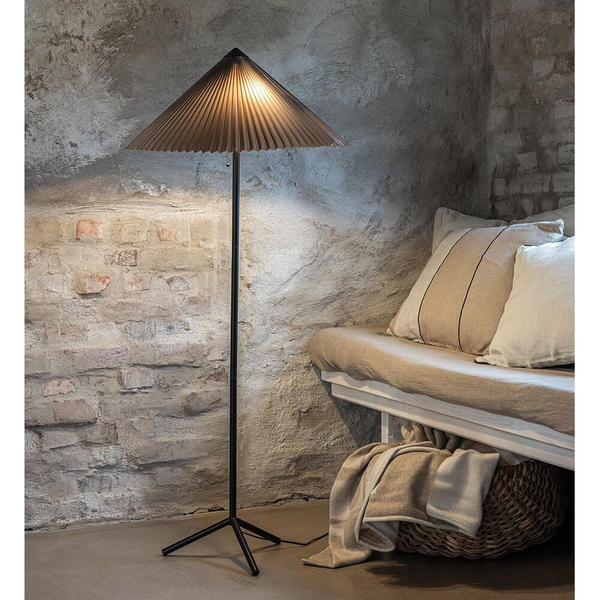 Podłogowa lampa Plisado 108761 Markslojd metal tkanina czarny szary