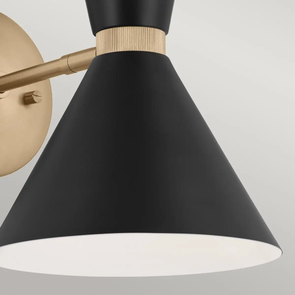 Regulowany kinkiet ścienny Phix KL-PHIX-1W-CBB obrotowy stożkowy czarny