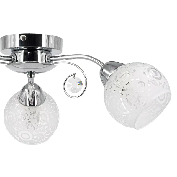 Sufitowa lampa vintage 9018/3 8C z kryształkami chrom