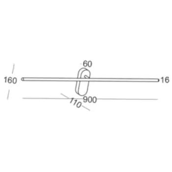 Ledowy kinkiet Line 6243A1203 Elkim LED 10W 4000K do przedpokoju czarny