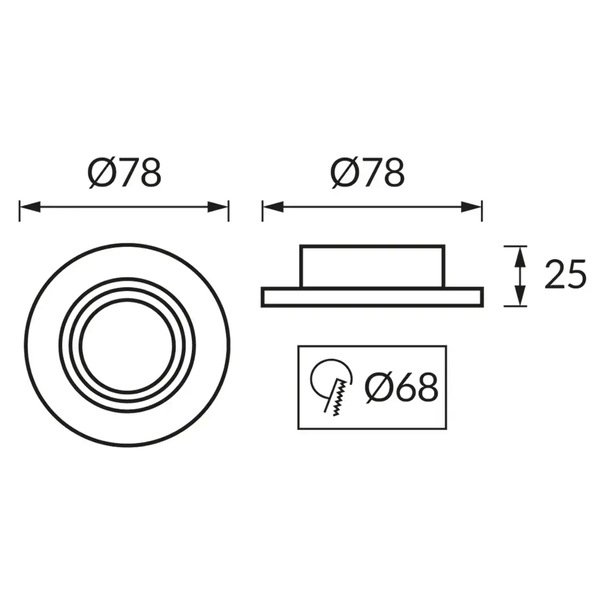 Lampa wpuszczana sufitowa Pluto 04236 Ideus metalowa złota biała