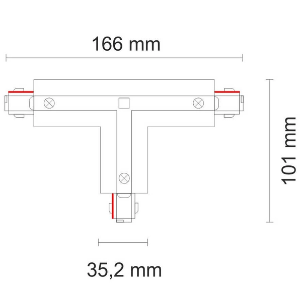 Łącznik szynoprzewodu T lewy 8123 Shilo do 3-fazowej szyny czarne