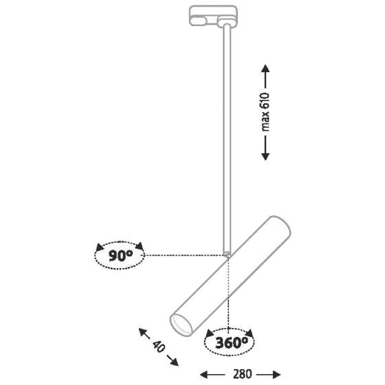Reflektorowa LAMPA sufitowa YABU 7705 Shilo regulowana OPRAWA tuba do szynowego systemu 3-fazowego biała