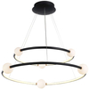 LAMPA wisząca LOZANNA PND-20112035-2A-BL Italux okrągła OPRAWA metalowa LED 86W 3000K pierścienie rings kule balls  czarne