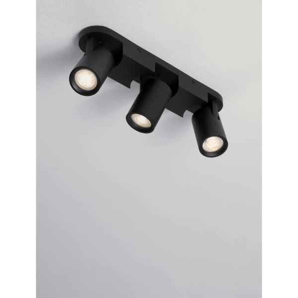 Nasufitowa lampa potrójna LUNBIRA LE45662 regulowana metalowa czarna