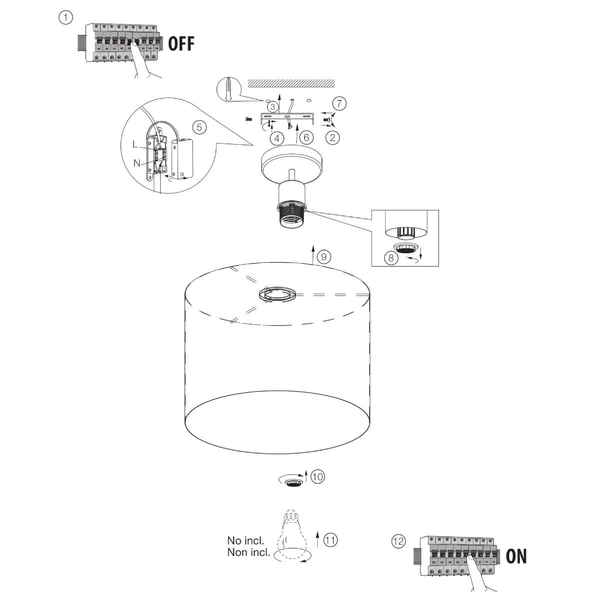 Abażurowa lampa sufitowa Wimea 99488/76 nad stół drewniana czarna