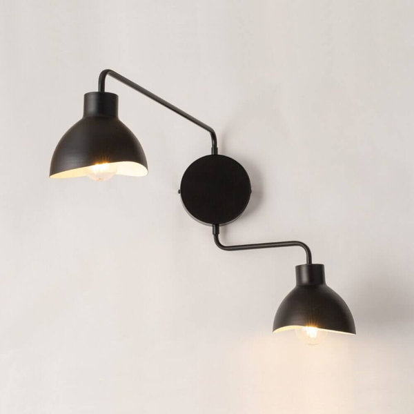 Obrotowa lampa ścienna Holi nowoczesna do salonu czarna