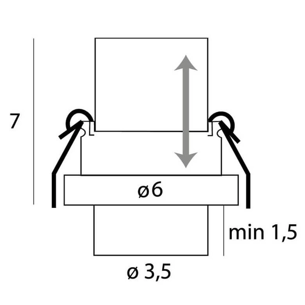 Regulowana lampa podtynkowa HALO H0129 Maxlight LED 6W 3000K sopel czarny