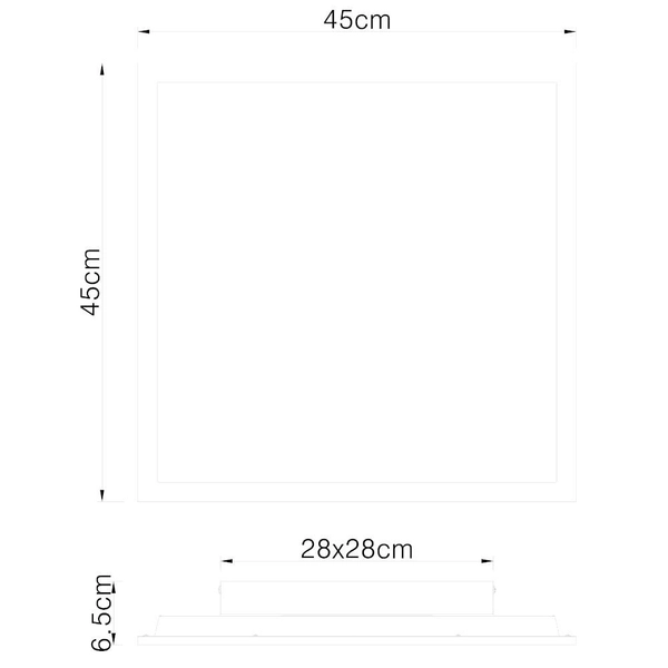 Kwadratowa LAMPA sufitowa DORO 416080D2W Globo metalowy plafon LED 24W 3000K do holu drewno