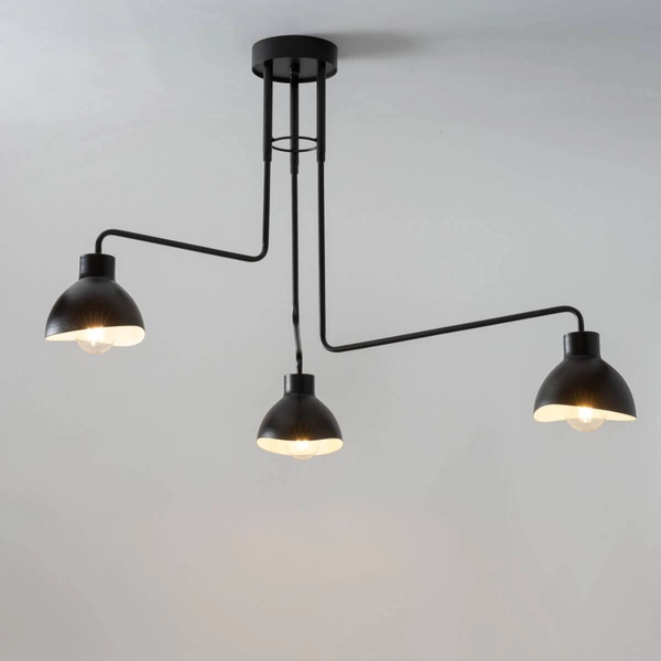 Obrotowa lampa sufitowa Holi 3-płomienna nad stół czarna