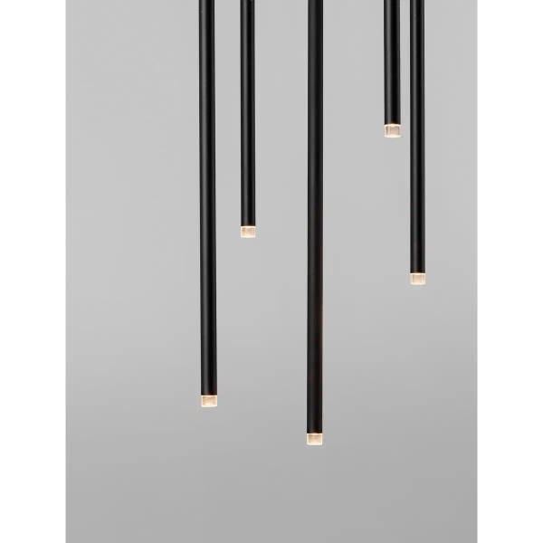 Wisząca lampa sople NOVENCIO LE45463 LED 15W 3000K metalowe czarne