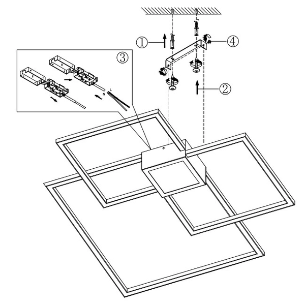 Plafon do kuchni Hydra 676210442 lampa LED 38W 3000K antracytowa