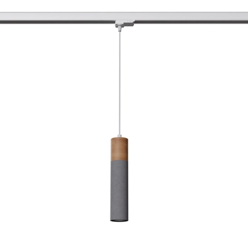 3-fazowa lampa wisząca ZANE MYL.00136 tuba szara drewniana
