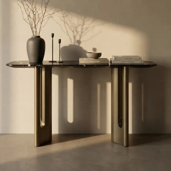Czarna komoda ESSENZA MM001501100386 złota dekor marmuru 150cm