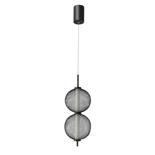 Ażurowa lampa wisząca Puma 32-35356 LED 10W 3000K kulista podwójna czarna