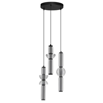 Potrójna lampa wisząca GLORICA LE45193 LED 37W 3000K szklana szara