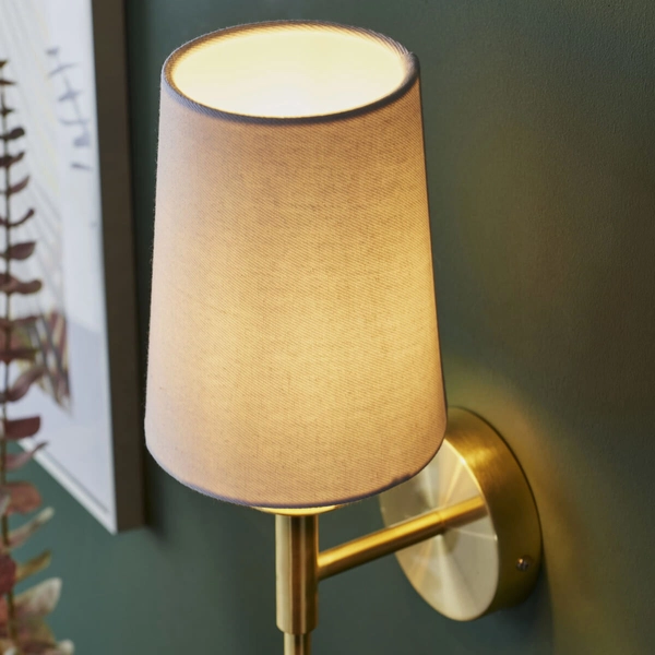 Abażurowy kinkiet ścienny L&-192955 Light& do salonu biały złoty