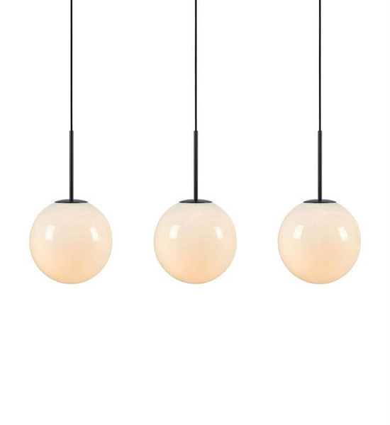Szklana lampa wisząca Dione do przedpokoju biała czarna
