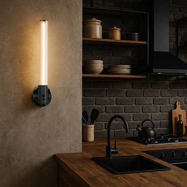 Minimalistyczny kinkiet Tripo KSTIP LED 3000K do salonu czarny biały