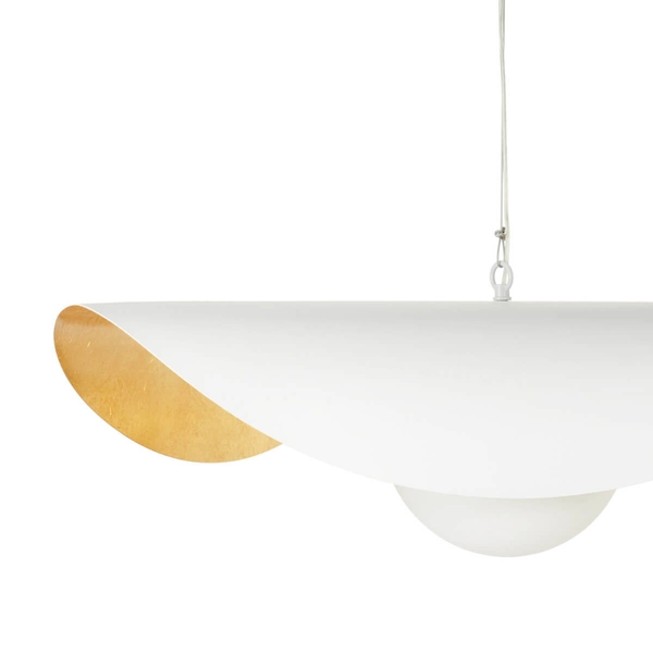 Jadalniana lampa wisząca ENZO ST-F22020601-D80 white kula biały złoty