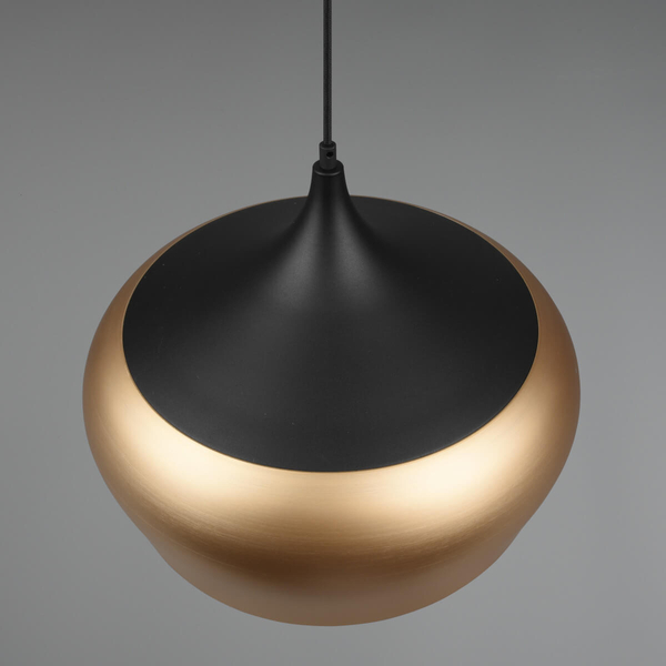 Lampa zwisająca do salonu CHIRON 310890108 Trio kopuła mosiądz czarny