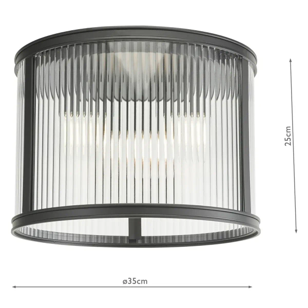 Przysufitowa lampa do kuchni Bianka BIA5322 ryflowana czarna