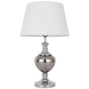 Abażurowa LAMPKA biurkowa KORREZ TB-6620-1 Italux klasyczna LAMPA stołowa stojąca chrom biała