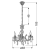 Lampa wisząca MARIA TERESA 33-94639 metalowa świecznikowy kryształki złote