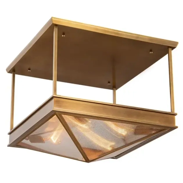 Sufitowa lampa do salonu Cairo QN-CAIRO-SF-VBS-CR szklana mosiądz