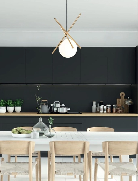 Loftowa LAMPA wisząca XENA P0403 Maxlight metalowa OPRAWA szklana kula zwis mosiądz biały