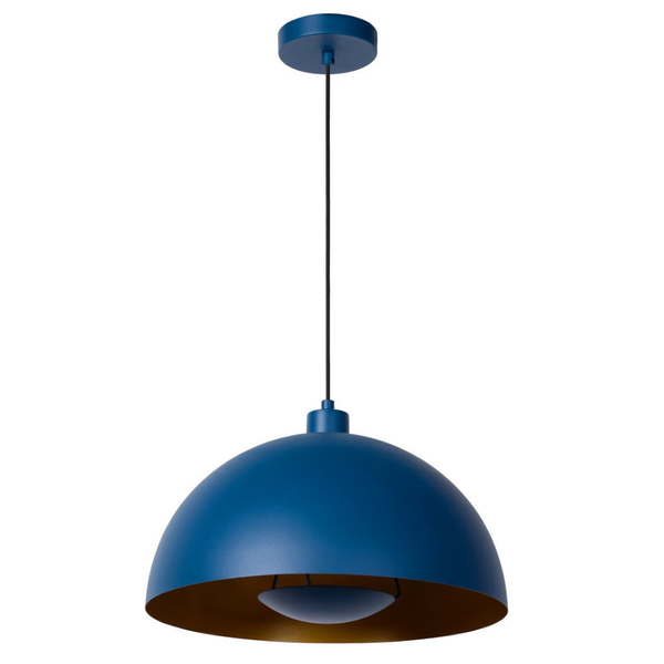 Loftowa LAMPA wisząca SIEMON 45496/01/35 Lucide metalowa OPRAWA kopuła zwis niebieska
