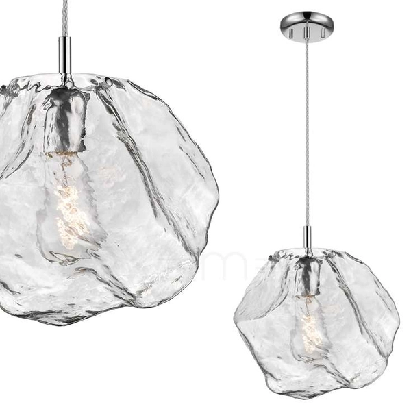 Szklana lampa wisząca kamień ROCK P0488-01A-F4AC chrom przezroczysty