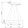 Biurowa LAMPA wisząca SLIM/000023/3000/B MDECO metalowa OPRAWA zwis LED 51W 3000K okrągły czarny