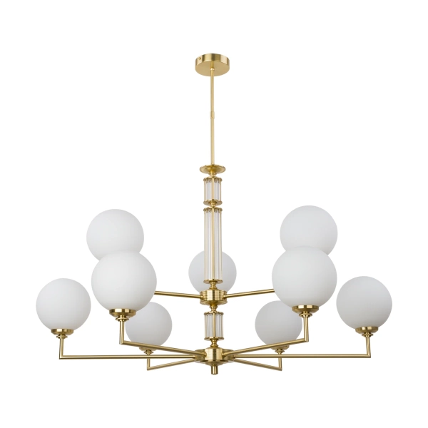 Szklany żyrandol kulisty Artu Glass ART-ZW-9 (ZM) G mosiądz satyna