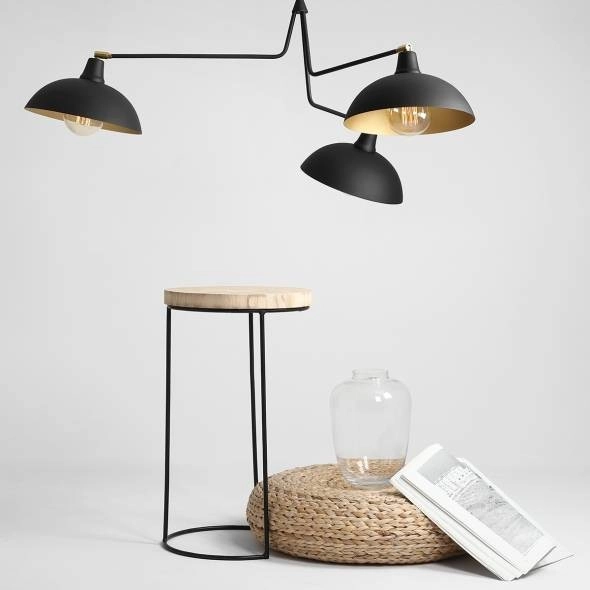 Sufitowe wysięgniki regulowane ESPACE 1036E_1 Aldex metalowe kopuły czarne