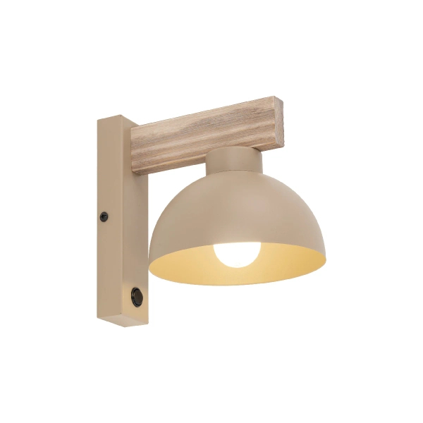 Skandynawska nocna lampa Oslo Sabia 11009 drewniana brązowy