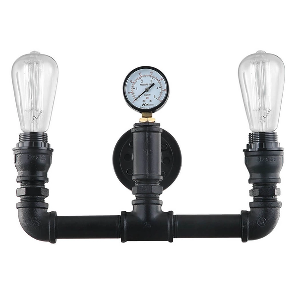 Industrialna lampa ścienna Pareto retro kinkiet czarny