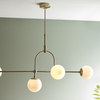 Lampa wisząca L&-191893 Light& art deco kule szklane mosiądz biały