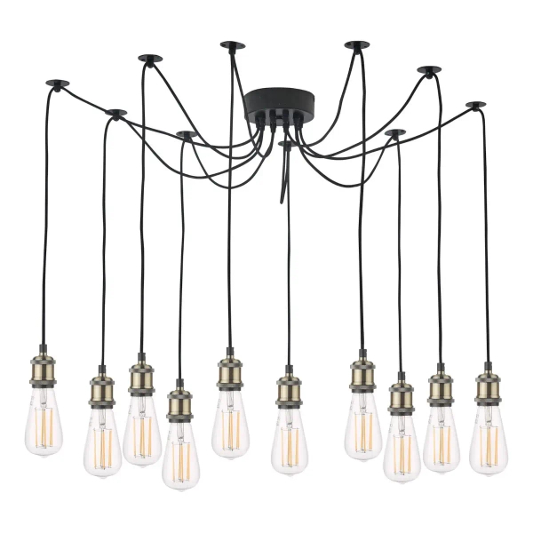 Pajęcza wisząca lampa Waco WAC2375 do salonu zwisające kable czarny