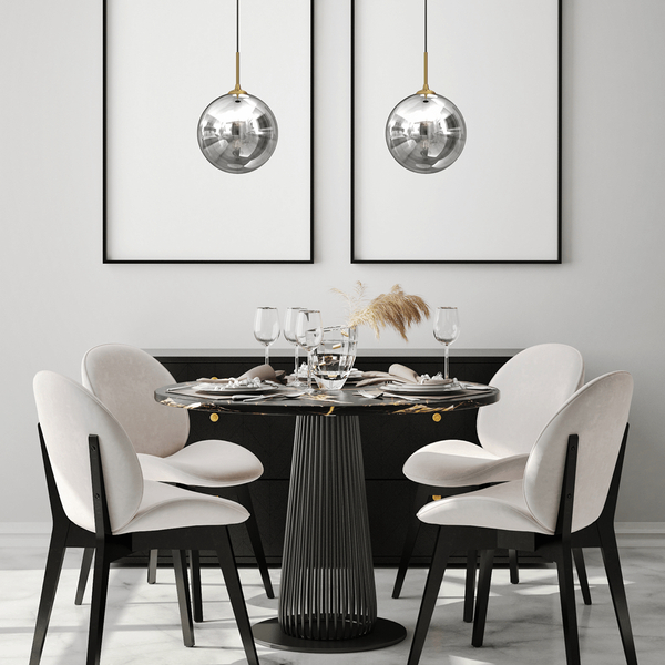 Wisząca lampa kulista Reflex MLP8414 przydymiona złota