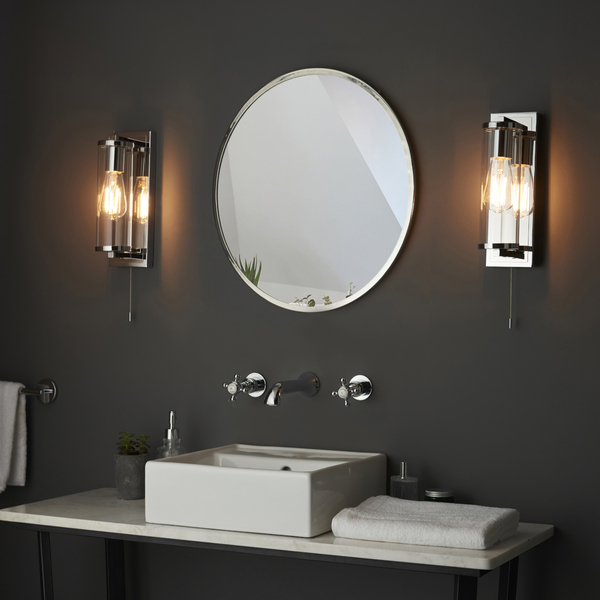 Kinkiet nad lustro L&-194074 Light& tuba z włącznikiem IP44 chrom